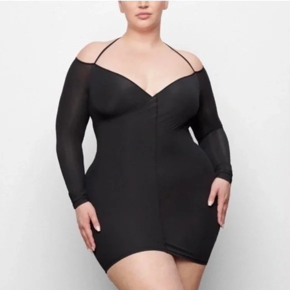 open lace back dress Mesh Corset Mini A Line Dresses Skims White Off Shoulder Summer Sexy F –  voguable main image 0